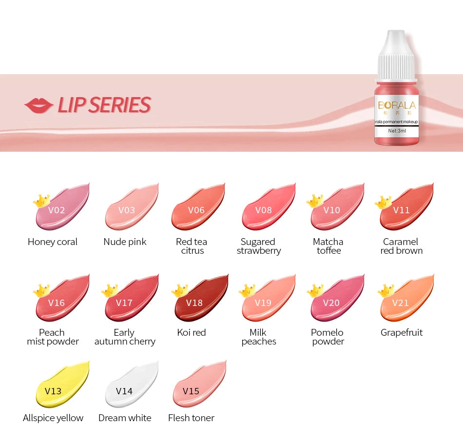 Borala 26 Colors 3ML Permanent Makeup Tattoo Lips Eyebrows Eyeliners Pigments Sample Size Tattoo Pigments Beauty Art Women Use Beauty World Shop
