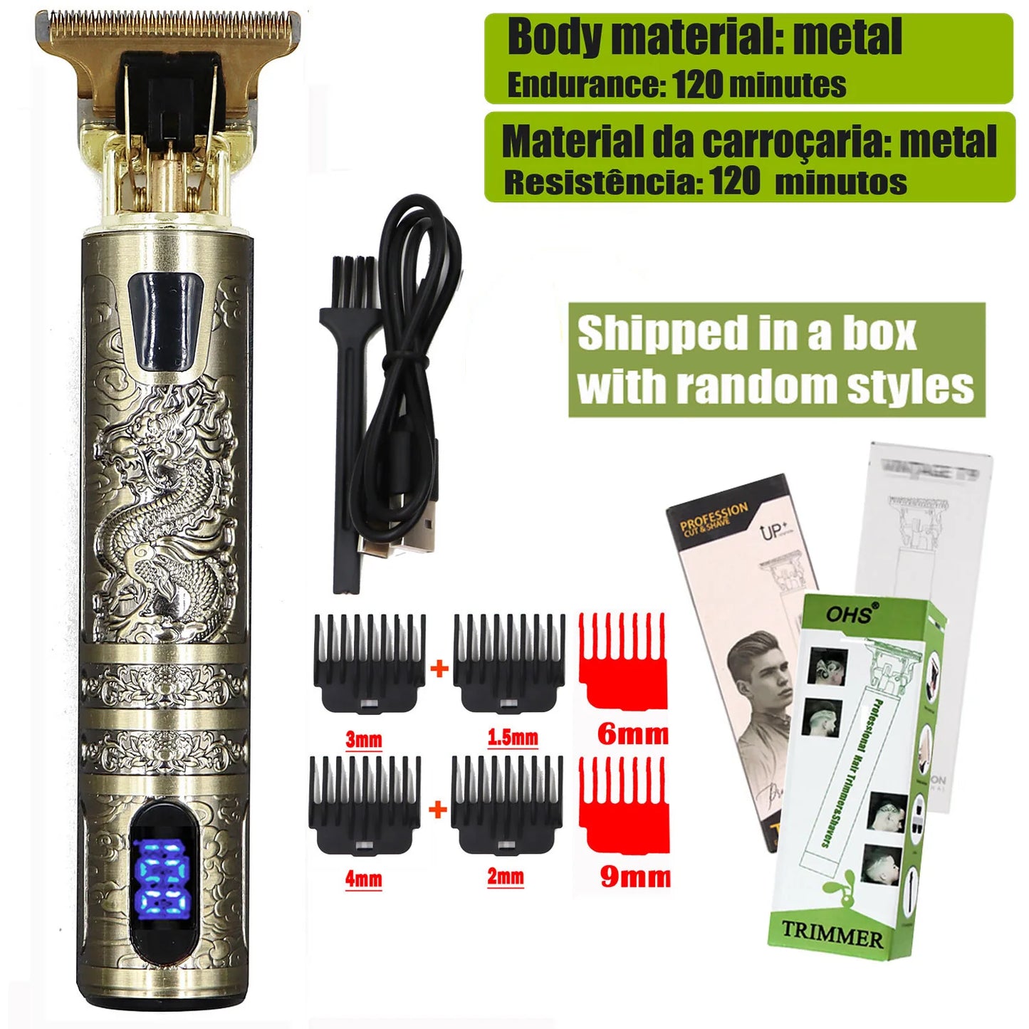 T9 Hair Clipper Repair Beard Shaving Body Hair Trimmer Clippers Electric Machine Men Haircut Machine 0mm Barber Shaver Beauty World Shop
