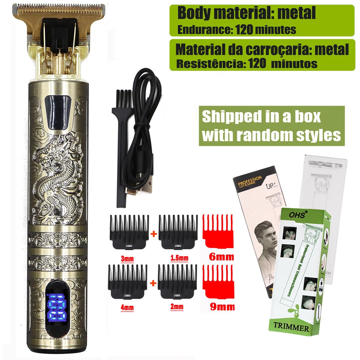 T9 Hair Clipper Repair Beard Shaving Body Hair Trimmer Clippers Electric Machine Men Haircut Machine 0mm Barber Shaver Beauty World Shop