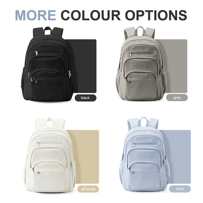 Casual Nylon Backpack, Backpack for Women, Multi-Pocket Design in Light Blue Durable for School, High School and College Bookbag Beauty World Shop