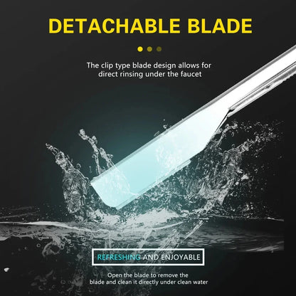 Professional Manual Shaver Straight Edge Stainless Steel Sharp Barber Razor Folding Shaving Beard Cutter with 1/10/20 pcs Blades Beauty World Shop
