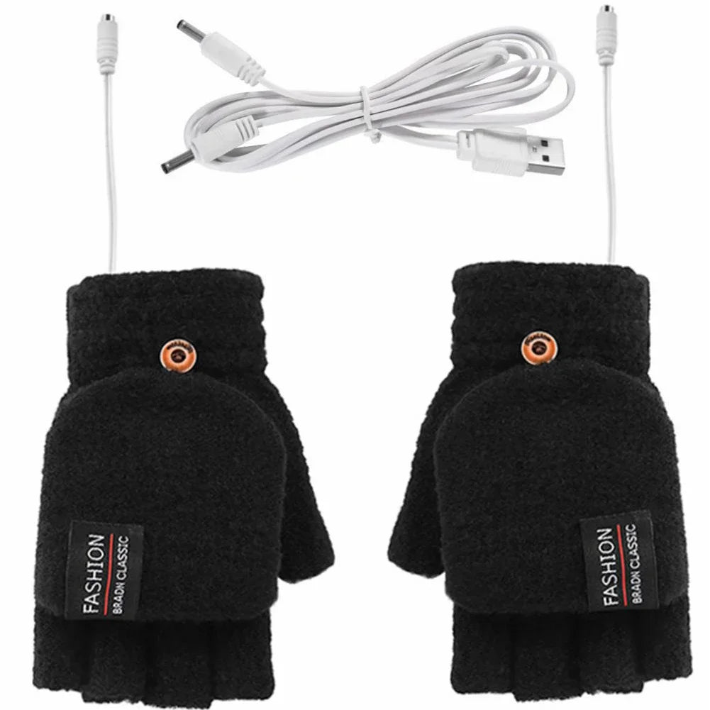 Electric heating gloves hand warmer gloves heater rechargeable USB reusable laptop suitable for sports skiing winter warm gloves Beauty World Shop