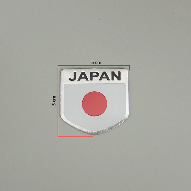 1pcs Metal Car Stickers Multi-style Japan National Flag Motorbike Universally self-adhesive Decoration Styling Emblem Beauty World Shop