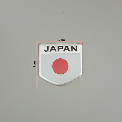 1pcs Metal Car Stickers Multi-style Japan National Flag Motorbike Universally self-adhesive Decoration Styling Emblem Beauty World Shop