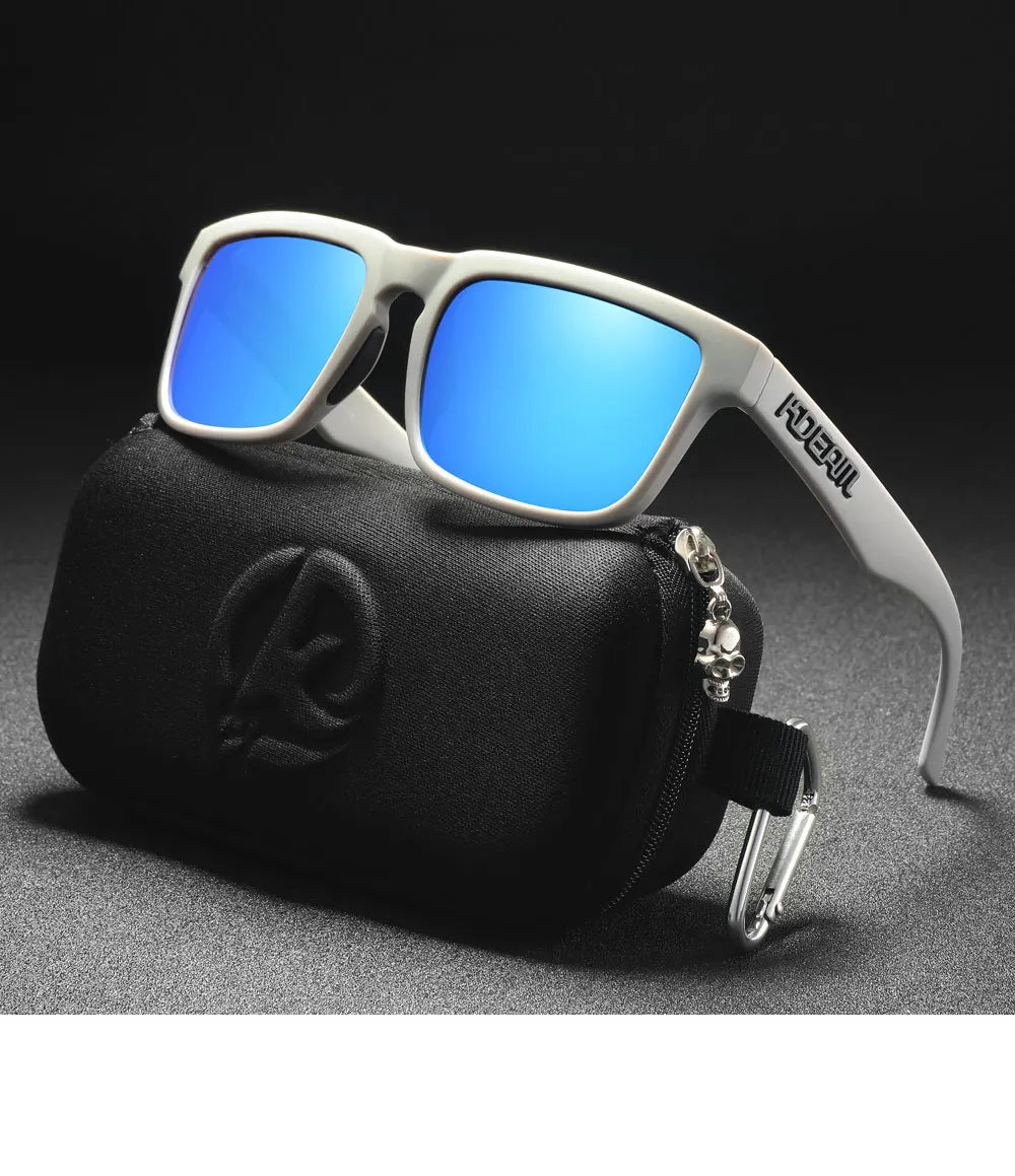 KDEAM Men's Polarized Sunglasses Square Casual Outdoors Sun Glasses Women Unisex Sunglass For Couple With Zipper Case Beauty World Shop