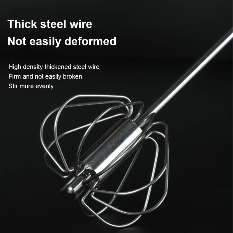 Stainless Steel Egg Beater Durable Semi-Automatic Mixer for Effortless Egg Cream Mixing Stirring and Beating for Kitchen Baking Beauty World Shop