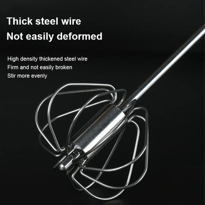 Stainless Steel Egg Beater Durable Semi-Automatic Mixer for Effortless Egg Cream Mixing Stirring and Beating for Kitchen Baking Beauty World Shop