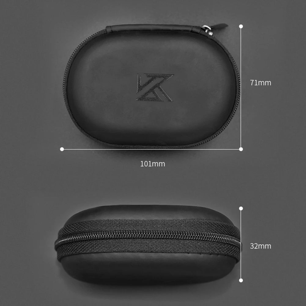 1-20PCS KZ Earphones Oval Storage Bag Wired Headphones PU Zipper Storage Box Portable Hold Case Container for KZ BA10 AS10 ES4