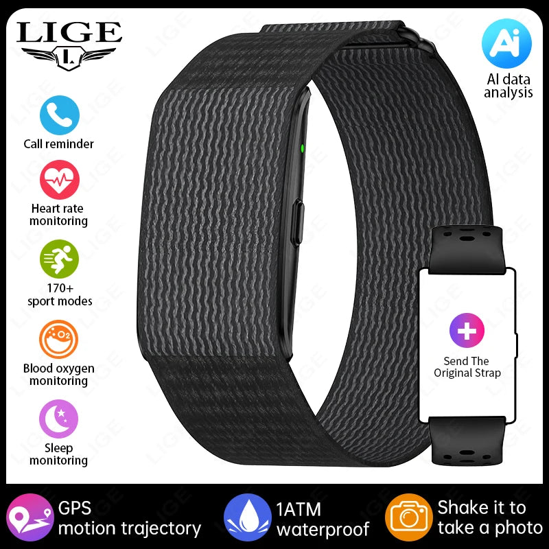 LIGE NO Screen Smart Wristbands With Heart Rate Sleep AI Health Monitor Report Smart Bracelet Incoming Call Notification Watches Beauty World Shop