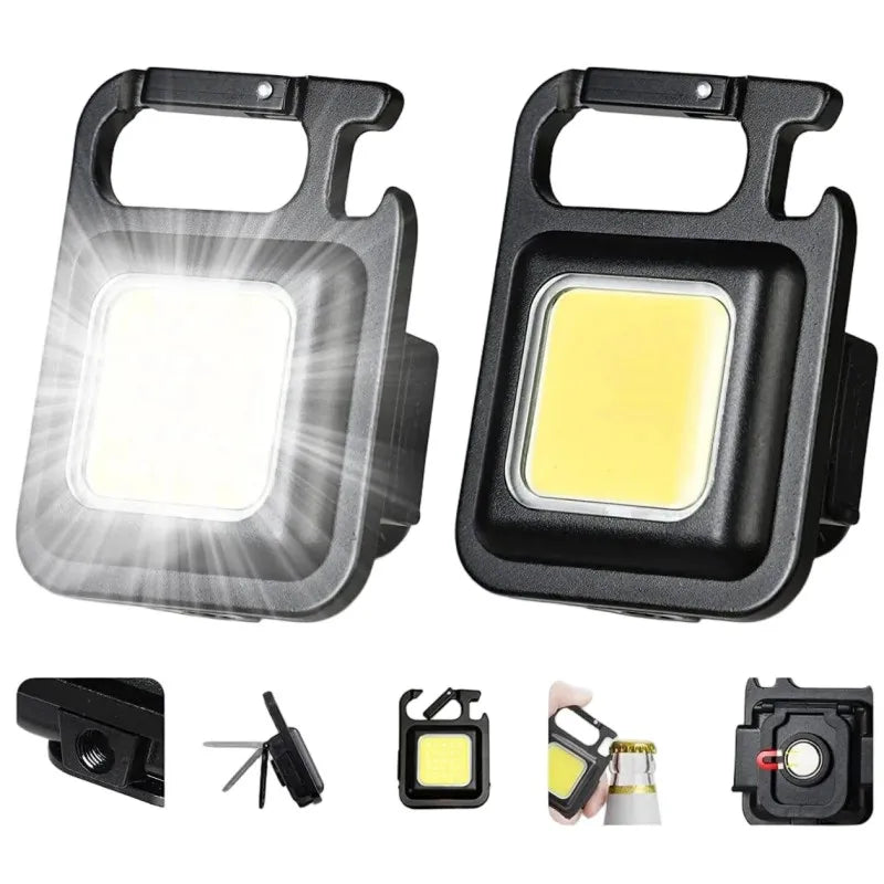 Mini LED Keychain Flashlight Aluminum Alloy USB Charging Portable COB Light for Camping Outdoor Work Fishing Beauty Fashion