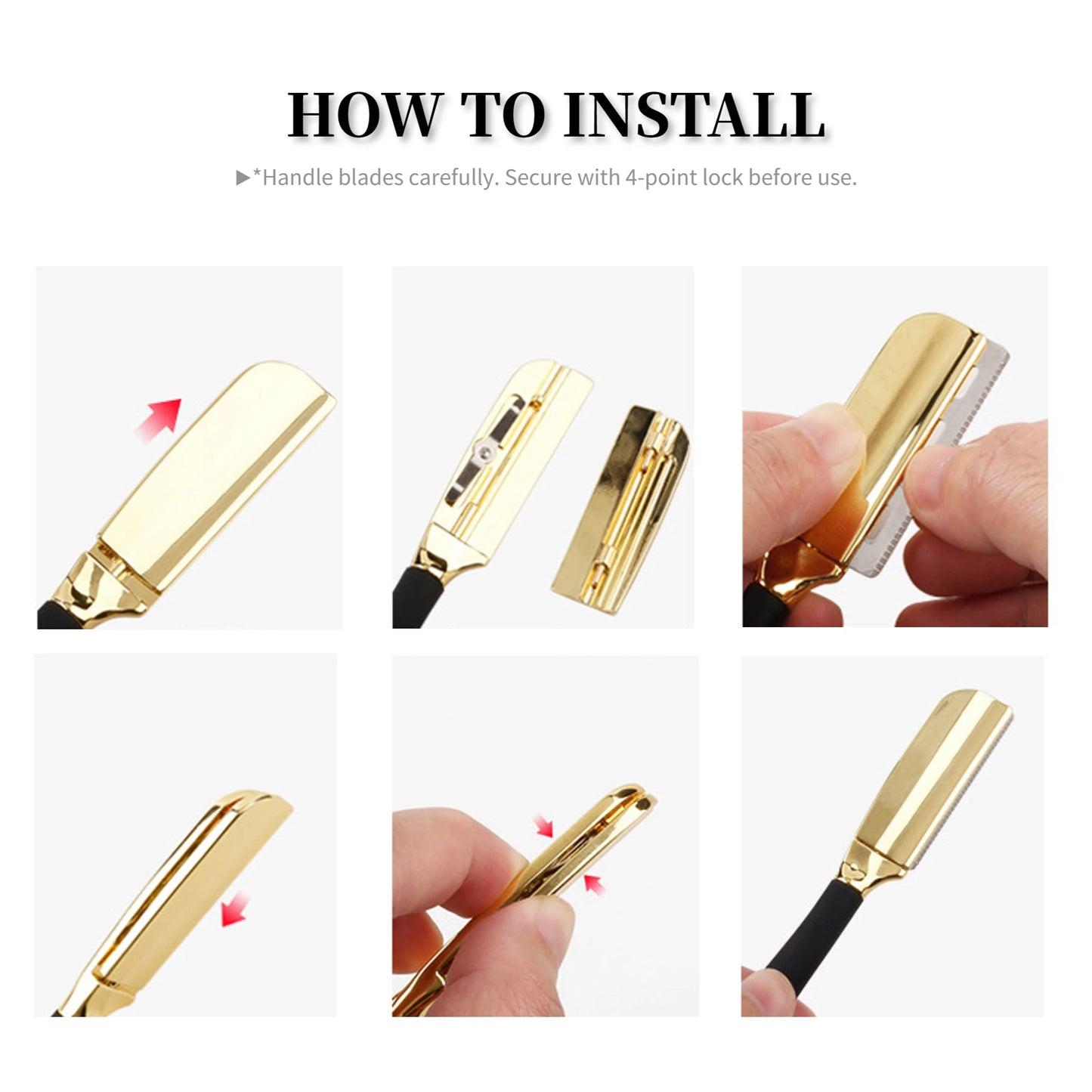 New Professional Baber Beard Straight Edge Shaving Razor Men Hair Removal Tools, Wooden Handle, Anti-Slip Grip for Home Shaving Beauty World Shop