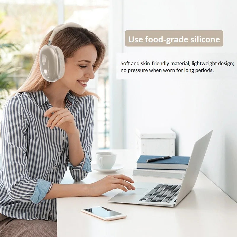Headphones Ear Pads Scratch Resistant Hearing Aid Case Transparent TPU Three Piece Set for Airpods Max Case Accessories EJBHT07