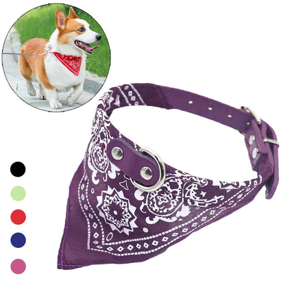 PU Cat Dog Collar with Scarf for Small Medium Dogs Chihuahua Corgi Puppy Adjustable Collars Pet Supplies accesorios para perros Beauty World Shop