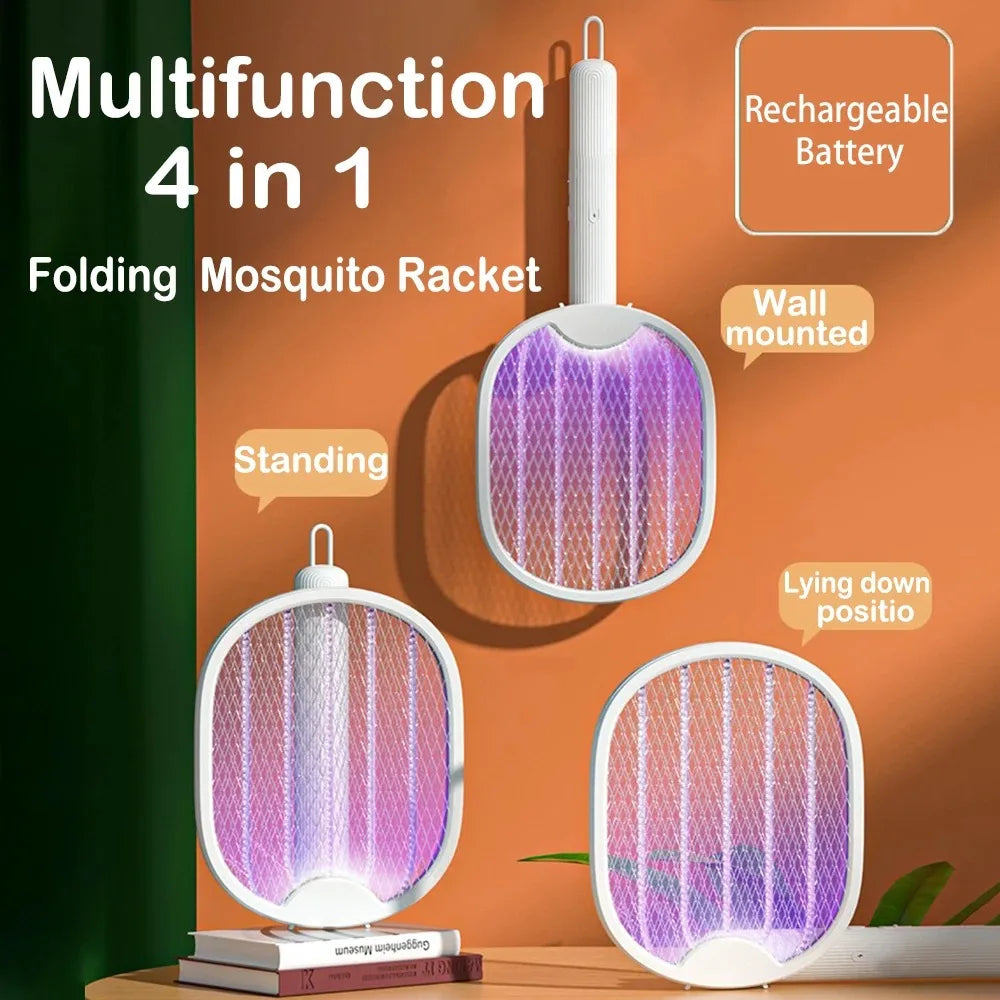 3000V Foldable Electric Mosquito Killer USB Rechargeable Fly Trap Mosquito Swatter Racket Insect Killer With UV Light Bug Zapper Beauty World Shop