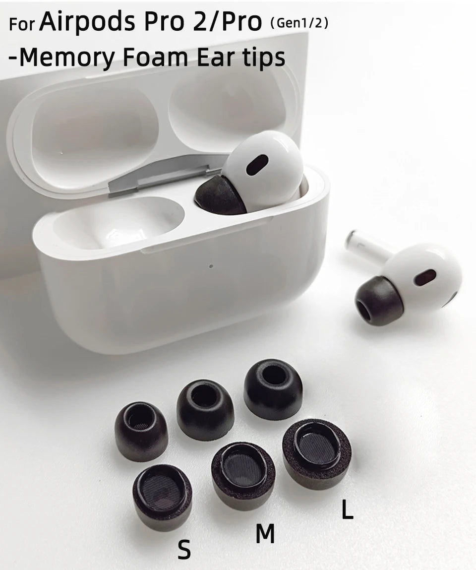 For Airpods Pro 2 Memory Foam Tips Eartips Cover S M L Size For Apple Air Pod Pods Pro 1 Ear Tips Anti Noise Ear Plugs Earbud
