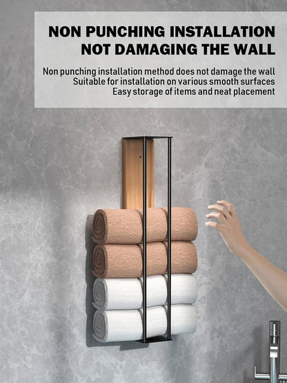 Bathroom wall mounted towel rack, bathroom decorative towel rack, towel hanging rack, roll towel storage, no drilling required Beauty World Shop