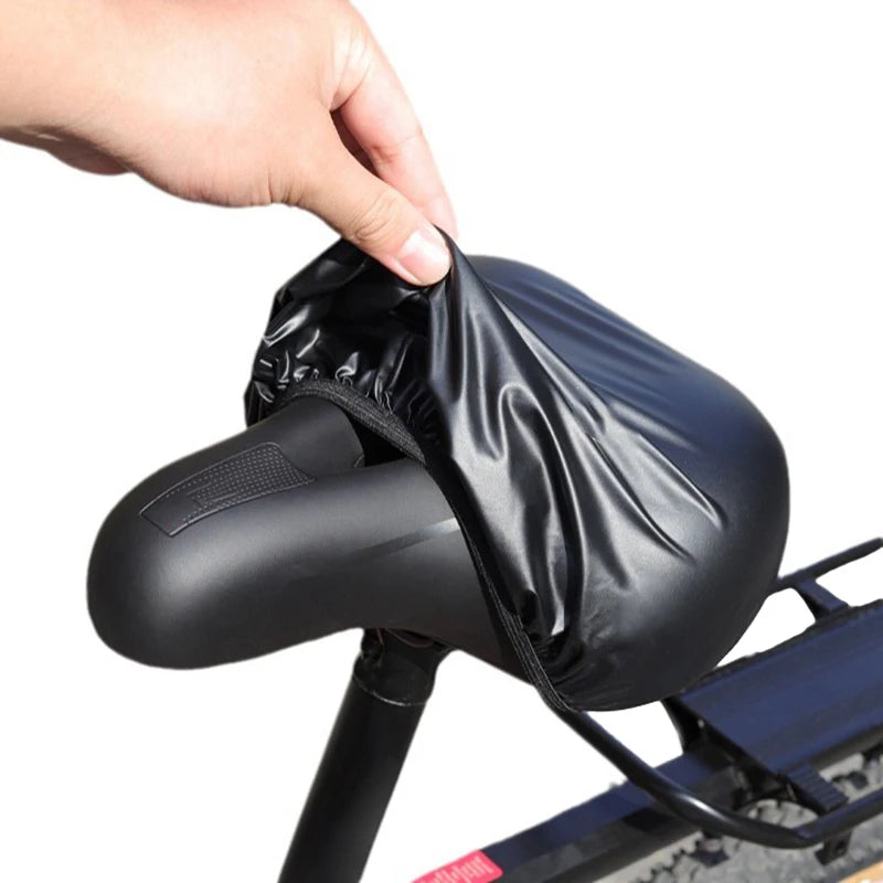 1Pc Portable Bicycle Cushion Cover Waterproof Bike Seat Rain Cover High Quality Ultralight Elastic Seat Cover 23x25cm Black Beauty World Shop