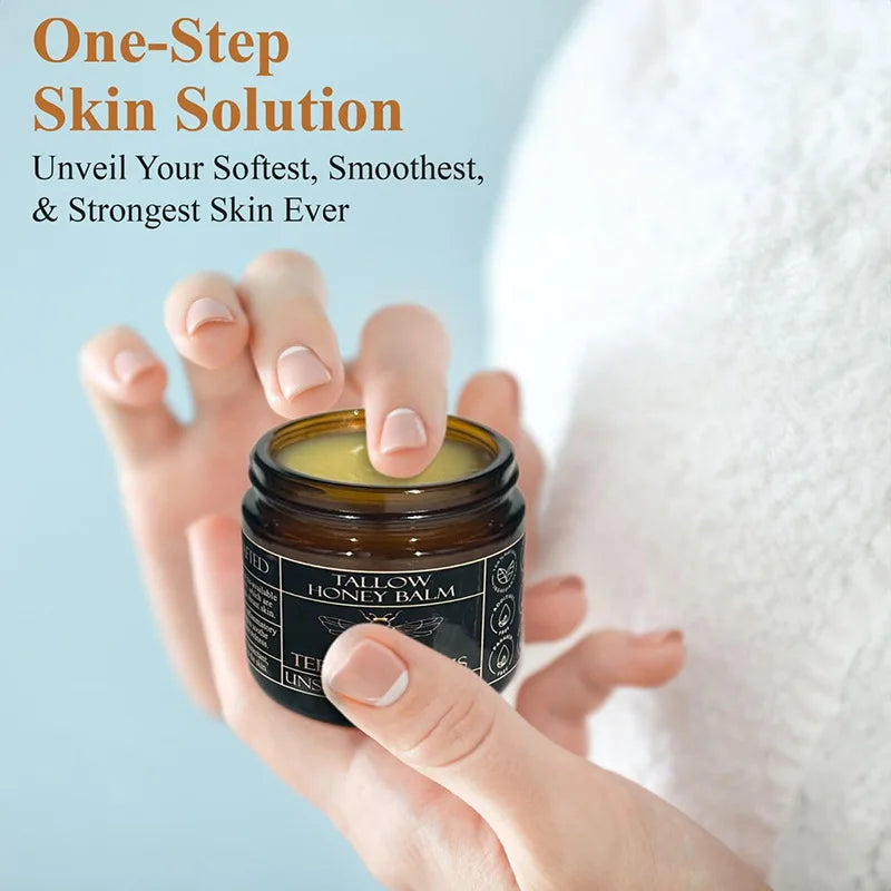 Organic Grass-Fed Beef Tallow Balm with Raw Honey - Moisturizing Cream for Soft, Smooth Skin - Handmade All-Natural Moisturizer Beauty Trend Shop