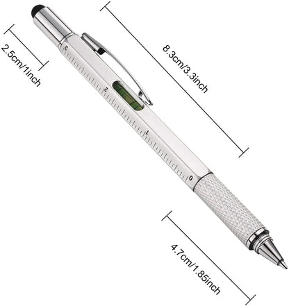 7 in 1 Multifunctional Pen Touch Screen Stylus Capacitive Pen with Screwdriver Ruler Levelgauge Refillable Ballpoint Pencil Tool Beauty World Shop