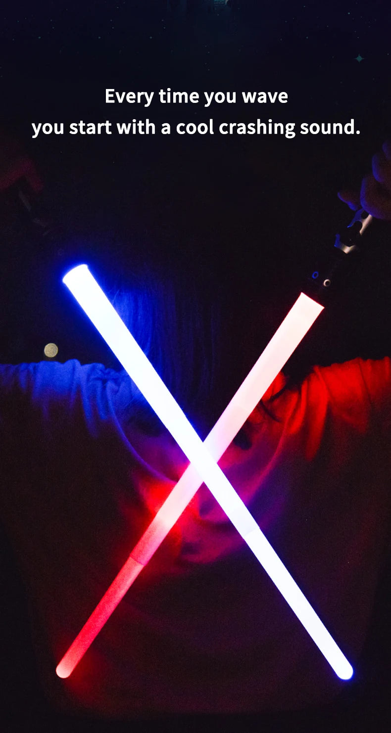 2-in-1 Lightsaber Telescopic Flash Sword Toy Red & Blue or 7 Colours for Kids Gift Party Favors Dress Up Rave Prop with Sound Beauty World Shop