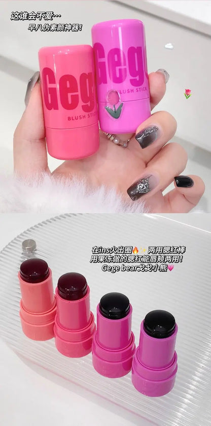 4 Colors Jelly Blush Stick Lip Balm Eyeshadow 3-in-1 Multi-Use Matte Blush Moisturize Brighten Lip Gloss Beauty Trend Shop