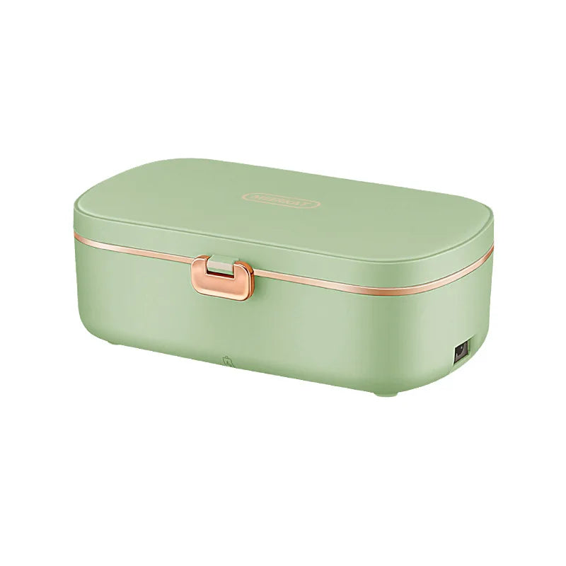 HOMEFISH Stainless Steel Electric Lunch Box Food Warmer Bento Box Water-Free Heating Office Lunch Container with Built-In Heater Beauty World Shop
