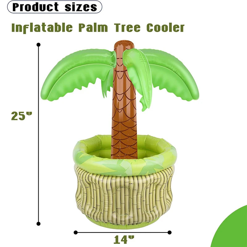 Inflatable Palm Tree Ice Bucket Bear Cooler Drink Holder Hawaiian Birthday Decoration Summer Beach Pool Party Supplies Balloon Beauty World Shop