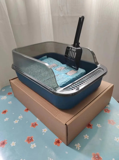 Cat Litter Box Set Large Fence Semi Enclosed Cat Litter Box Thickened Cat Toilet with Cat Litter Scoop Pet Supplies Cat Litter Beauty World Shop