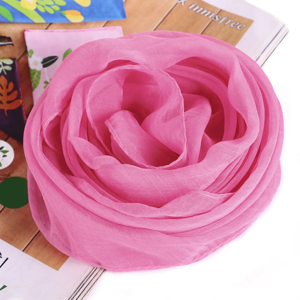 New 70X70cm Simulation Silk Scarves Women's Versatile Small Square Solid Chiffon Scarf Gauze Scarf Party Gift Beauty World Shop