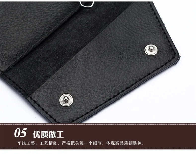 New Genuine Leather Keychain Men Key holder key organizer Pouch Car Key pouch Wallet Housekeeper Key Case Mini Card Bag Beauty World Shop