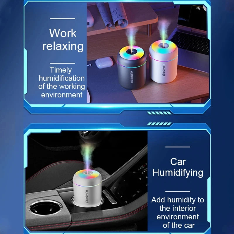 HOMEFISHMini Air Humidifier Usb Aroma Diffuser Essential Oil Purifier Cool Mist Sprayer  Home BedroomLED Desktop humidificador Beauty World Shop