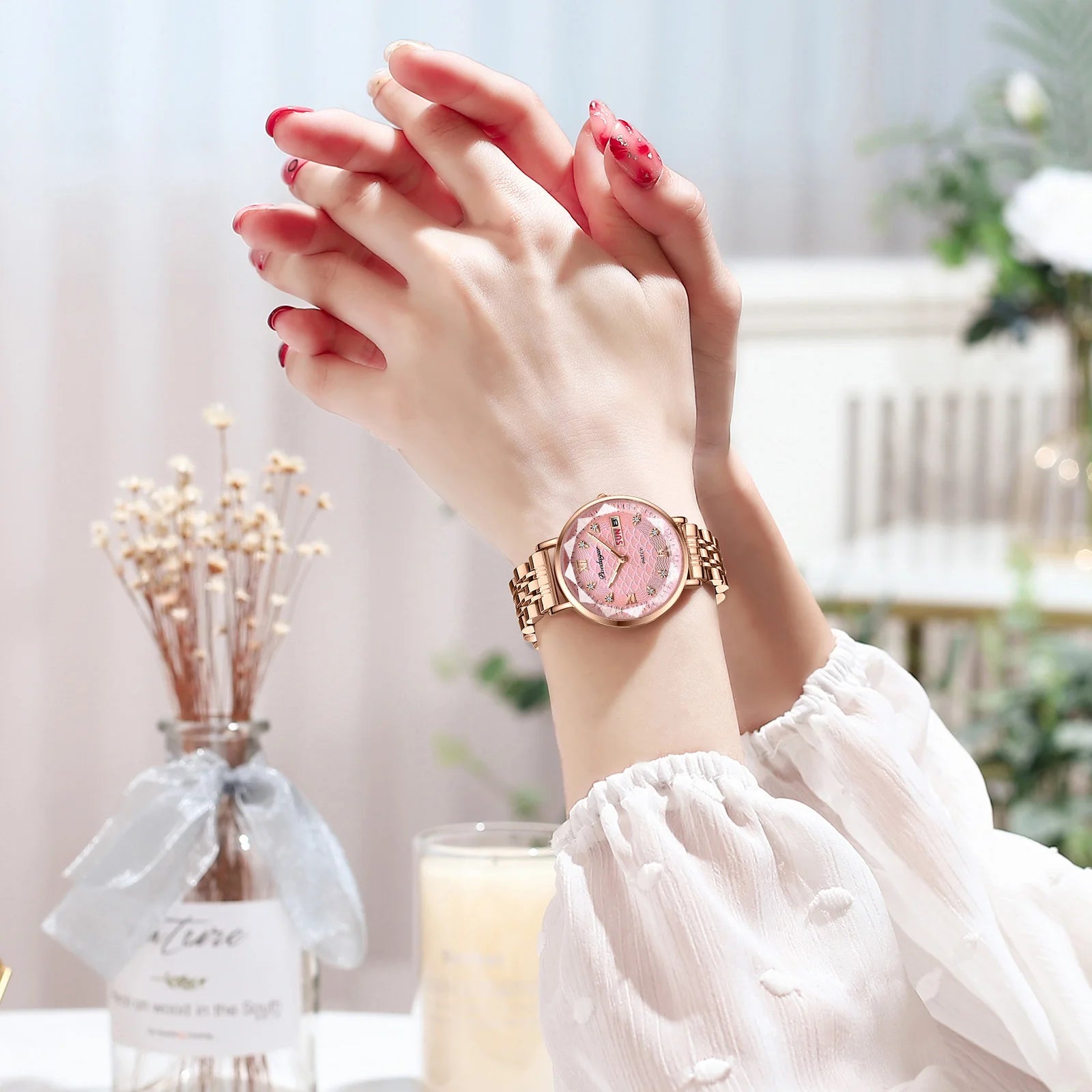 POEDAGAR Top Elegant Women's Watches Stainless Steel Date Week Woman Watch Waterproof Luminous Fashion Ladies Watch Quartz Reloj Beauty World Shop