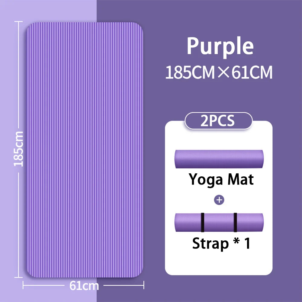 8mm NBR yoga mat anti slip thickened style for beginners, home yoga mat for sports, dance, fitness floor mat equipment Beauty World Shop