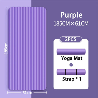 8mm NBR yoga mat anti slip thickened style for beginners, home yoga mat for sports, dance, fitness floor mat equipment Beauty World Shop