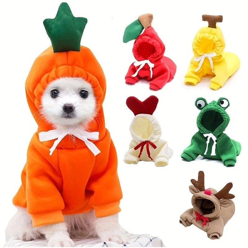 Cute Fruit Dog Clothes for Small Dogs hoodies Warm Fleece Pet Clothing Puppy Cat Costume Coat for French Chihuahua Jacket Suit Beauty World Shop