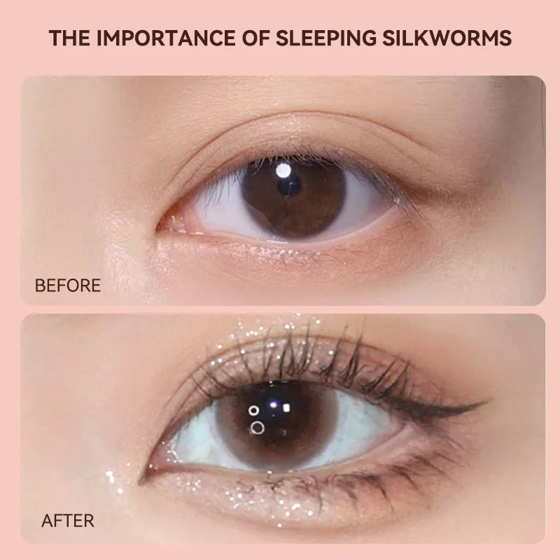 GECOMO 3D star eye double head silkworm pen, keep makeup lasting, waterproof and not easy to stain, brighten Beauty Trend Shop