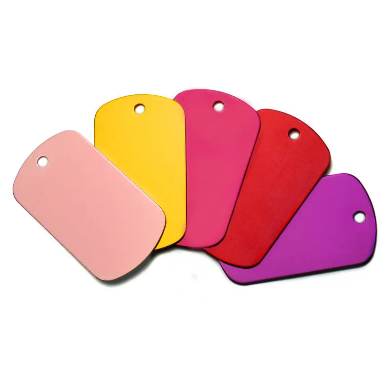 100Pcs Dog Tag Military Pet Id Tags Aluminum Name Pendant Blank Dog Tags Personalized Customized Dog Tag Beauty World Shop