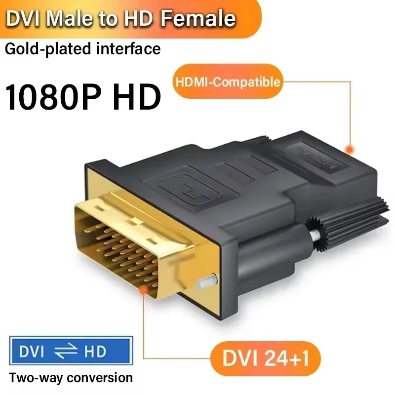 1080P DVI to HDMI-Compatible Cable Adapter DVI Male to Female Bi-directional Connector Converter for PS3 Projector Laptop TV Box Beauty World Shop