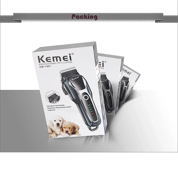 Kemei Rechargeable Professional Dog Hair Trimmer for Cat Cutter Grooming Machine Hair Remover Animal Hair Clipper for Pet Beauty Trend Shop