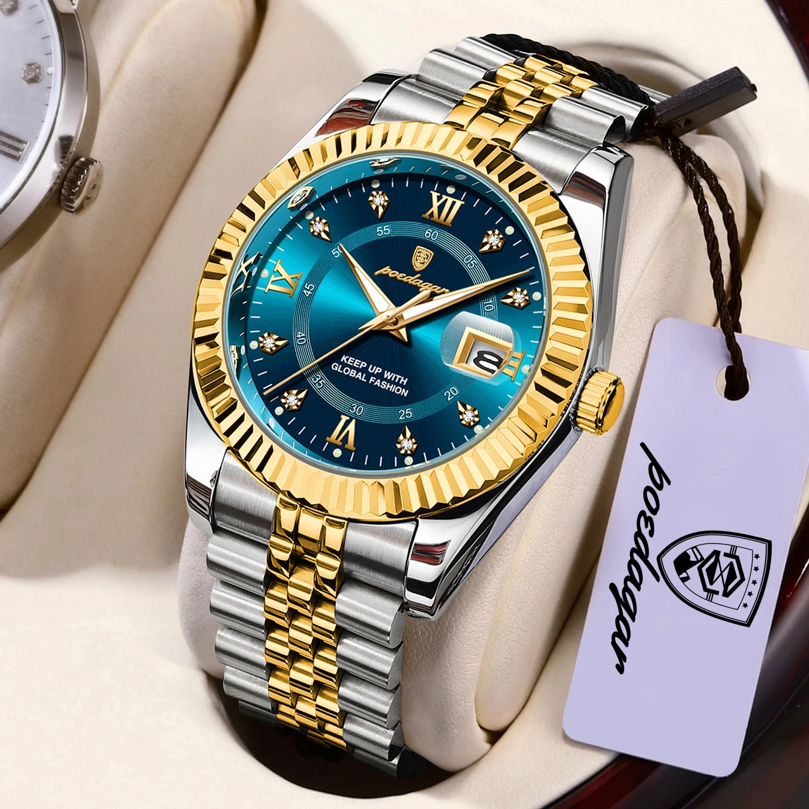 POEDAGAR Original Men Wristwatch Waterproof Luminous Date Business Man Clock Stainless Steel Quartz Military Men's Watches Reloj Beauty World Shop