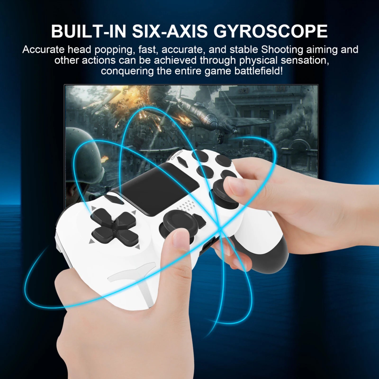GAMINJA 6-axis Gyroscope Dual Vibration With touch pad Wireless Gamepad Bluetooth Controller For PS4 PS3 Console Computer PC Beauty World Shop