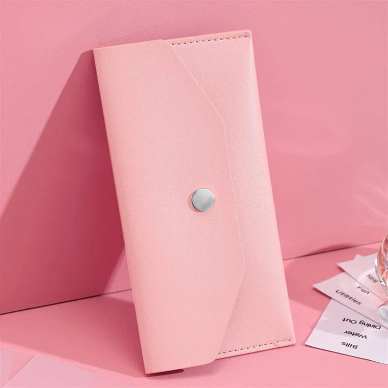 Ultra-thin Cash Envelope Wallet Wear-resistant PU Leather Money Binder Organizer Waterproof Pouch Name Card Holder Male Female Beauty World Shop