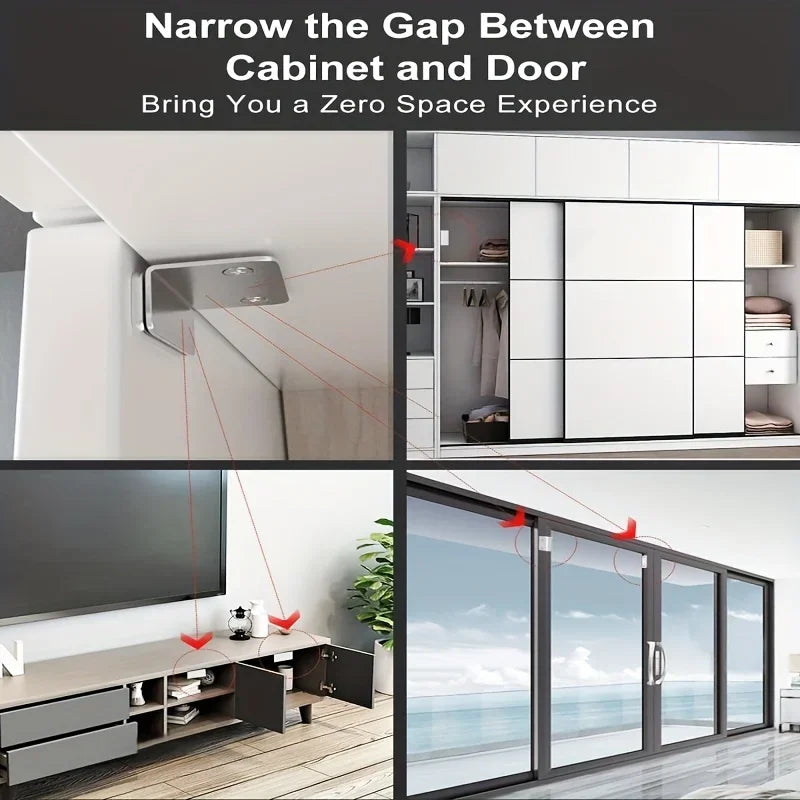 1pair Magnetic Door Catch Latch-Invisible Strong Adhesion, Drill-Free Mount, Seamless Release- Ideal for Cabinets, Sliding Doors Beauty World Shop