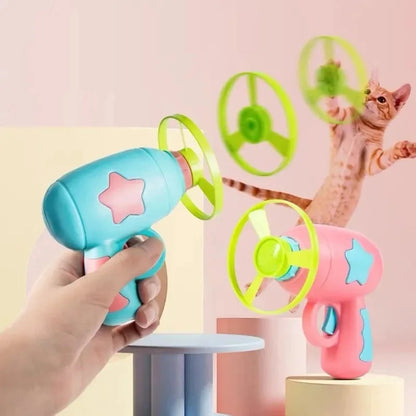 Funny Cat Toy Interactive Launch Pet Training Toy For Kitten Mini Flying Disc Shooting Gun Chasing Games Cat Toys Pet Supplies Beauty World Shop
