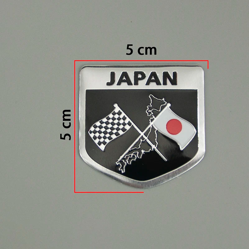 1pcs Metal Car Stickers Multi-style Japan National Flag Motorbike Universally self-adhesive Decoration Styling Emblem Beauty World Shop