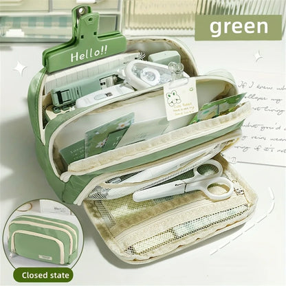 A Large-capacity Multi-layer Pencil Case, A Simple Multi-purpose Student Stationery Box And Makeup Storage Bag Beauty World Shop