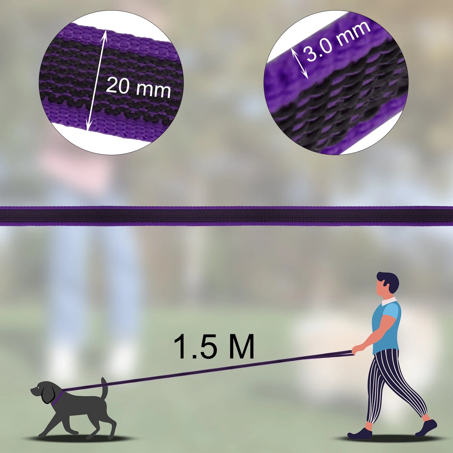 1.5M/2M/5M/3M/15M Medium small Long Dog Leash Latex Silk Easy and Convenient Training Big Dual color dog leash 10 meters Beauty World Shop