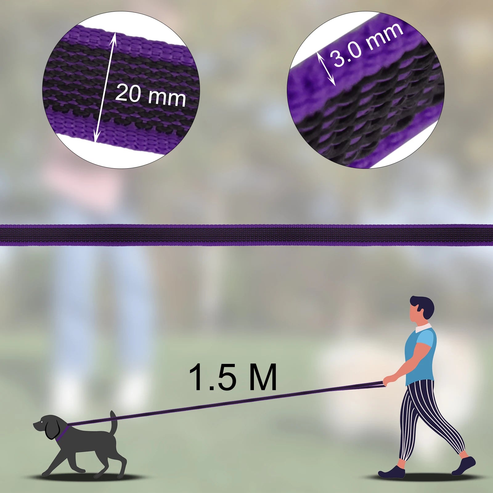 1.5M/2M/5M/3M/15M Medium small Long Dog Leash Latex Silk Easy and Convenient Training Big Dual color dog leash 10 meters Beauty World Shop