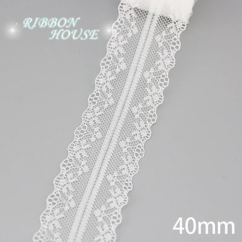 (5 yards/roll) white Lace ribbon fabric Webbing Decoration Lovely gift packing polyester Material Home Accessories Store
