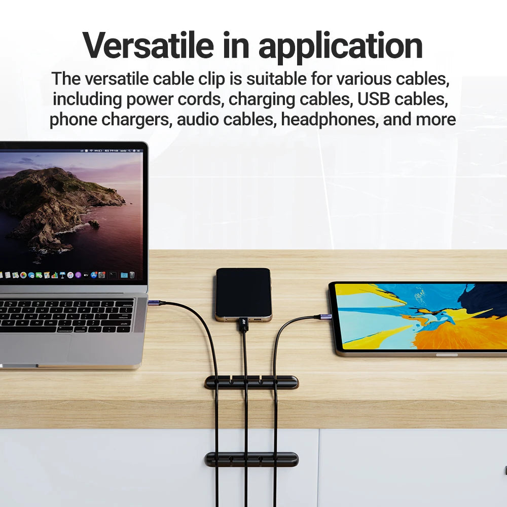 Adhesive Cable Holder Clips Cord Management Wire Organizer for Desktop USB Charging Cable Nightstand Power Cord Mouse Cable Beauty World Shop
